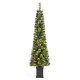 Glitzhome 6ft Pre-Lit Green Cashmere Pine Christmas Porch Tree With pinecones,130 Warm White/Multi-color Lights,9 Function w/Remote control