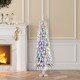 Glitzhome 4.5ft Pre-Lit Flocked Artificial Christmas Tree with 100 Warm White/Multi-color C3 Clear LED Lights,9 function w/Foot Pedal