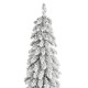 Glitzhome 4.5ft Pre-Lit Flocked Artificial Christmas Tree with 100 Warm White/Multi-color C3 Clear LED Lights,9 function w/Foot Pedal