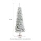 Glitzhome 4.5ft Pre-Lit Flocked Artificial Christmas Tree with 100 Warm White/Multi-color C3 Clear LED Lights,9 function w/Foot Pedal
