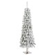 Glitzhome 4.5ft Pre-Lit Flocked Artificial Christmas Tree with 100 Warm White/Multi-color C3 Clear LED Lights,9 function w/Foot Pedal