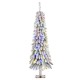 Glitzhome 4.5ft Pre-Lit Flocked Artificial Christmas Tree with 100 Warm White/Multi-color C3 Clear LED Lights,9 function w/Foot Pedal