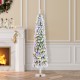 Glitzhome 6ft Pre-Lit Flocked Artificial Christmas Tree with 150 Warm White C3 Clear LED Lights,9 function w/Foot Pedal