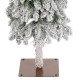 Glitzhome 6ft Pre-Lit Flocked Artificial Christmas Tree with 150 Warm White C3 Clear LED Lights,9 function w/Foot Pedal