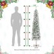 Glitzhome 6ft Pre-Lit Flocked Artificial Christmas Tree with 150 Warm White C3 Clear LED Lights,9 function w/Foot Pedal