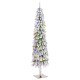 Glitzhome 6ft Pre-Lit Flocked Artificial Christmas Tree with 150 Warm White C3 Clear LED Lights,9 function w/Foot Pedal