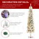 Glitzhome 6ft Pre-Lit Flocked Artificial Christmas Tree with 150 Warm White C3 Clear LED Lights,9 function w/Foot Pedal