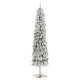 Glitzhome 6ft Pre-Lit Flocked Artificial Christmas Tree with 150 Warm White C3 Clear LED Lights,9 function w/Foot Pedal