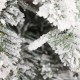 Glitzhome 7.5ft Pre-Lit Flocked Artificial Christmas Tree with 250 Warm White C3 Clear LED Lights,9 function w/Foot Pedal