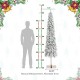 Glitzhome 7.5ft Pre-Lit Flocked Artificial Christmas Tree with 250 Warm White C3 Clear LED Lights,9 function w/Foot Pedal