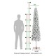 Glitzhome 7.5ft Pre-Lit Flocked Artificial Christmas Tree with 250 Warm White C3 Clear LED Lights,9 function w/Foot Pedal