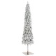 Glitzhome 7.5ft Pre-Lit Flocked Artificial Christmas Tree with 250 Warm White C3 Clear LED Lights,9 function w/Foot Pedal