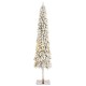Glitzhome 7.5ft Pre-Lit Flocked Artificial Christmas Tree with 250 Warm White C3 Clear LED Lights,9 function w/Foot Pedal
