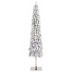 Glitzhome 7.5ft Pre-Lit Flocked Artificial Christmas Tree with 250 Warm White C3 Clear LED Lights,9 function w/Foot Pedal
