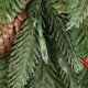 Glitzhome 4ft Pre-lit Green Artificial Christmas Porch Tree with red berries,pinecones and 100 warm white lights,3 function w/Foot Pedal