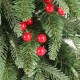 Glitzhome 4ft Pre-lit Green Artificial Christmas Porch Tree with red berries,pinecones and 100 warm white lights,3 function w/Foot Pedal