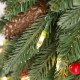 Glitzhome 6ft Pre-lit Green Artificial Christmas Porch Tree with red berries,pinecones and 180 warm white lights,3 function w/Foot Pedal
