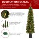 Glitzhome 6ft Pre-lit Green Artificial Christmas Porch Tree with red berries,pinecones and 180 warm white lights,3 function w/Foot Pedal