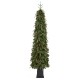 Glitzhome 6ft Pre-lit Green Artificial Christmas Porch Tree with red berries,pinecones and 180 warm white lights,3 function w/Foot Pedal