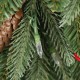 Glitzhome 7ft Pre-lit Green Artificial Christmas Porch Tree with red berries,pinecones and 250 warm white lights,3 function w/Foot Pedal