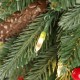 Glitzhome 7ft Pre-lit Green Artificial Christmas Porch Tree with red berries,pinecones and 250 warm white lights,3 function w/Foot Pedal