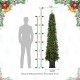 Glitzhome 7ft Pre-lit Green Artificial Christmas Porch Tree with red berries,pinecones and 250 warm white lights,3 function w/Foot Pedal