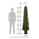 Glitzhome 7ft Pre-lit Green Artificial Christmas Porch Tree with red berries,pinecones and 250 warm white lights,3 function w/Foot Pedal