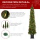 Glitzhome 7ft Pre-lit Green Artificial Christmas Porch Tree with red berries,pinecones and 250 warm white lights,3 function w/Foot Pedal