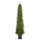 Glitzhome 7ft Pre-lit Green Artificial Christmas Porch Tree with red berries,pinecones and 250 warm white lights,3 function w/Foot Pedal