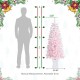 Glitzhome 5ft Pre-Lit Flocked Pink Artificial Christmas Porch Tree with 130 warm white/multi-color LED Lights,8 function w/Foot Pedal