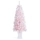 Glitzhome 5ft Pre-Lit Flocked Pink Artificial Christmas Porch Tree with 130 warm white/multi-color LED Lights,8 function w/Foot Pedal