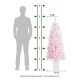 Glitzhome 5ft Pre-Lit Flocked Pink Artificial Christmas Porch Tree with 130 warm white/multi-color LED Lights,8 function w/Foot Pedal