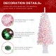 Glitzhome 5ft Pre-Lit Flocked Pink Artificial Christmas Porch Tree with 130 warm white/multi-color LED Lights,8 function w/Foot Pedal