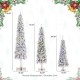 Glitzhome Set of 3 4.5ft/6ft/7.5ft Pre-Lit Flocked Artificial Christmas Tree with 100/150/250 Warm White C3 Clear LED Lights,9 function w/Foot Pedal