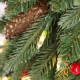 Glitzhome Set of 3 4ft/6ft/7ft Pre-lit Green Artificial Christmas Porch Tree with red berries,pinecones and 250 warm white lights,3 function w/Foot Pedal