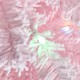 Glitzhome Set of 2 4ft Pre-Lit Flocked Pink Artificial Christmas Porch Tree with 100 warm white/multi-color LED Lights,8 function w/Foot Pedal