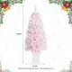 Glitzhome Set of 2 4ft Pre-Lit Flocked Pink Artificial Christmas Porch Tree with 100 warm white/multi-color LED Lights,8 function w/Foot Pedal