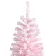 Glitzhome Set of 2 4ft Pre-Lit Flocked Pink Artificial Christmas Porch Tree with 100 warm white/multi-color LED Lights,8 function w/Foot Pedal