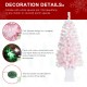 Glitzhome Set of 2 4ft Pre-Lit Flocked Pink Artificial Christmas Porch Tree with 100 warm white/multi-color LED Lights,8 function w/Foot Pedal