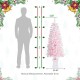 Glitzhome Set of 2 5ft Pre-Lit Flocked Pink Artificial Christmas Porch Tree with 130 warm white/multi-color LED Lights,8 function w/Foot Pedal