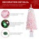 Glitzhome Set of 2 5ft Pre-Lit Flocked Pink Artificial Christmas Porch Tree with 130 warm white/multi-color LED Lights,8 function w/Foot Pedal