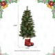 Glitzhome Set of 2 4.5ft Christmas Santa Boots Porch Tree with 75 Warm White/Multi-color LED Lights, including 18 globe LED Lights,9 function w/Foot Pedal