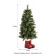 Glitzhome Set of 2 4.5ft Christmas Santa Boots Porch Tree with 75 Warm White/Multi-color LED Lights, including 18 globe LED Lights,9 function w/Foot Pedal
