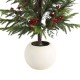 Glitzhome Set of 2 37.5"H Christmas Greenery PE Dripping Pine Porch Tree with Pinecones and Red Berries