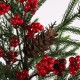 Glitzhome Set of 2 37.5"H Christmas Greenery PE Dripping Pine Porch Tree with Pinecones and Red Berries
