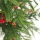 Glitzhome Set of 2 37.5"H Christmas Greenery PE Dripping Pine Porch Tree with Pinecones and Red Berries