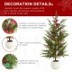 Glitzhome Set of 2 37.5"H Christmas Greenery PE Dripping Pine Porch Tree with Pinecones and Red Berries