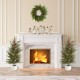 Glitzhome Set of 2 37.5"H Christmas Greenery PE Dripping Pine Porch Tree with Pinecones and Red Berries