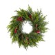Glitzhome Set of 3 37.5"H Christmas Greenery PE Dripping Pine Porch Tree Set and matched 24"D Wreath