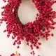 Glitzhome Set of 5 41"H  Christmas berry  Porch Tree Set and matched 6ft Garland set and matched 25"D Christmas Red Berries Wreath